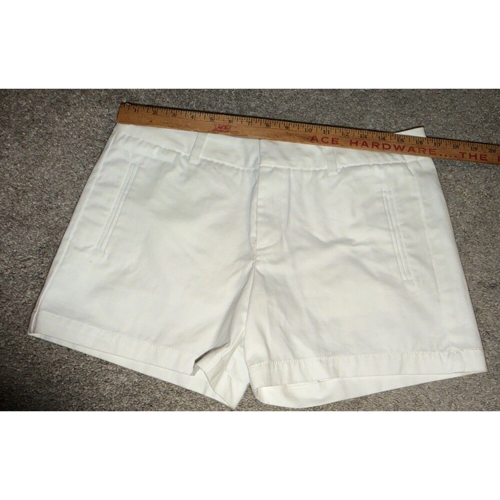 Preppy Crisp White Chino Shorts Size 8 Slash Pockets 4” Inseam 10 Cotton